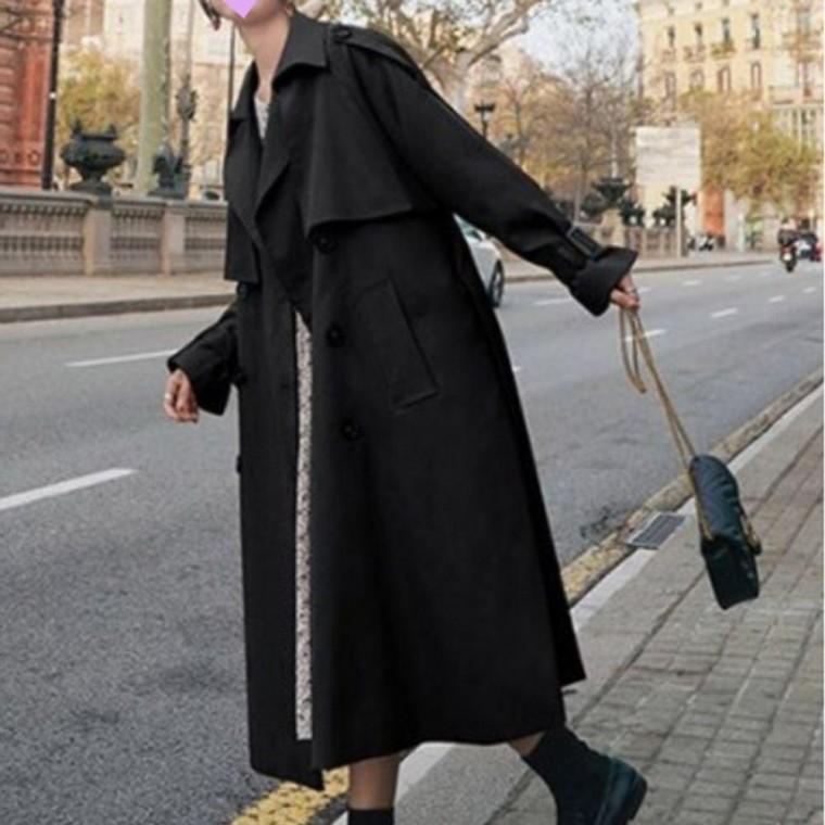 여성 클래식 트렌치 코트 1P 롱코트 간절기 아우터 패션 스타일링 자켓
