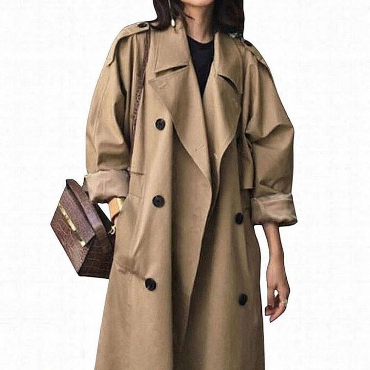 여성 클래식 트렌치코트 캐주얼 아우터