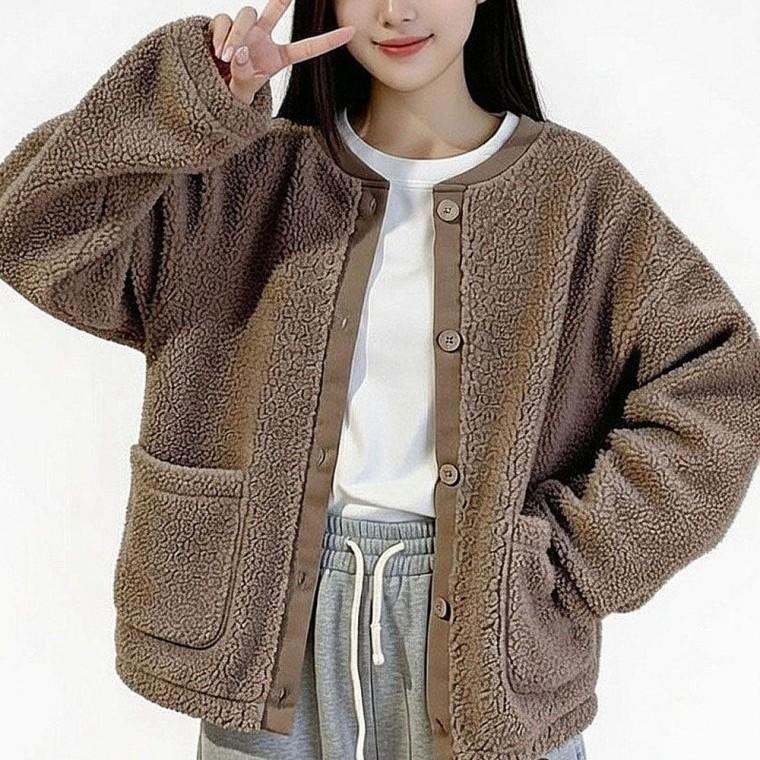 여성 오버핏 뽀글이 자켓 데일리 아우터