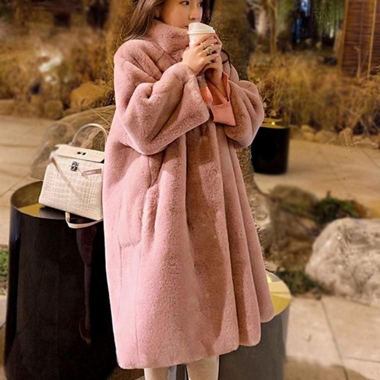 루즈핏 착요감 좋은 따뜻한 페이크퍼 여성 롱 코트 아우터 겨울 점퍼 잠파 패딩 여성롱