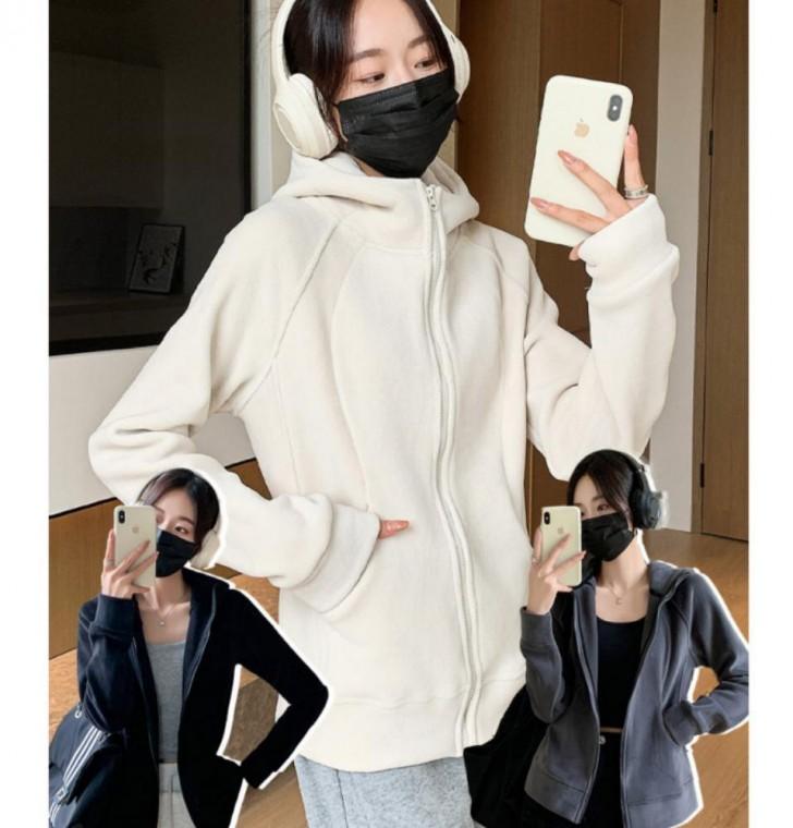 외투 후드 간절기 루즈핏 가을 상의 여성 아우터 봄점퍼 플리스 잠바 자켓 겉옷 봄 운동복 후드집업