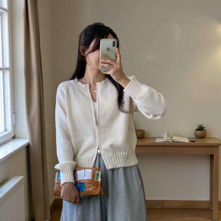 베르 니트집업 따뜻한 니트원단 여자니트 집업 캐주얼 데일리 아우터 5color