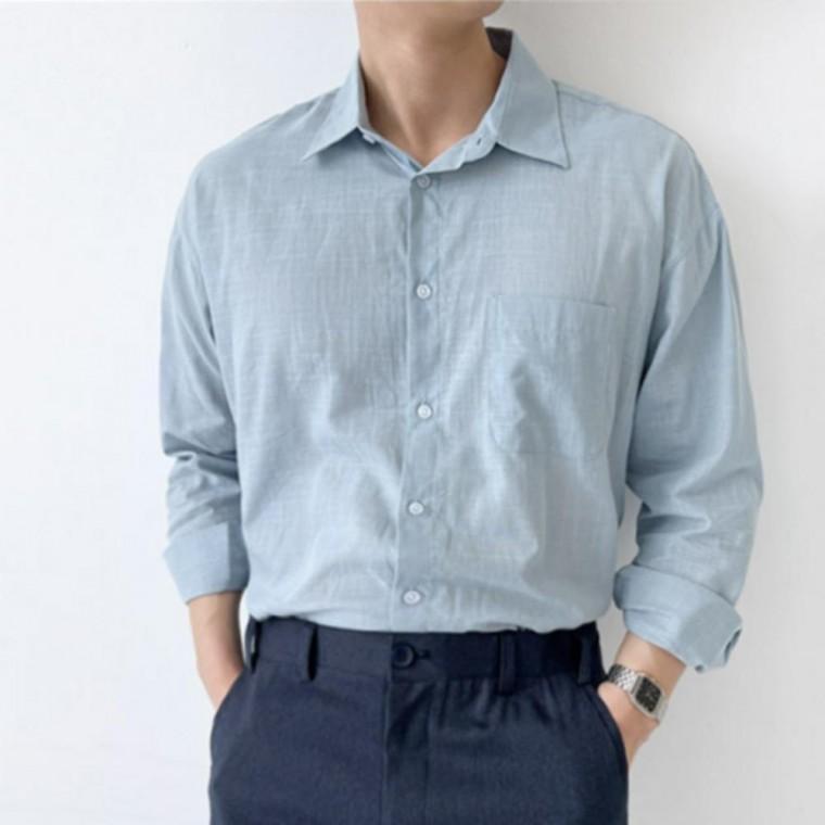 아우터 시원한 남성 가볍고 레이어드 데일리 여유핏 린넨 오버핏 셔츠 라이크