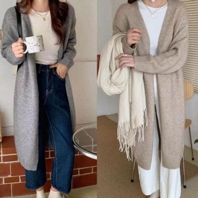 패션스타일 노버튼 가디건 롱 후드 아우터 깔금한 여성 적당한 로드 데일리 두께감 루즈핏