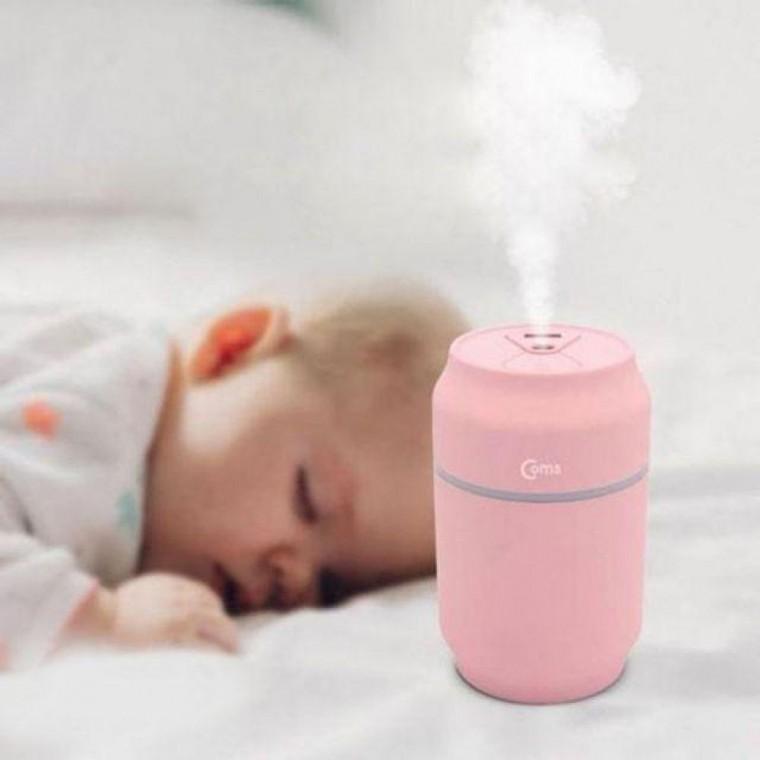 USB 가습기 미니 가습기 선풍기 LED등 가습기 핑크