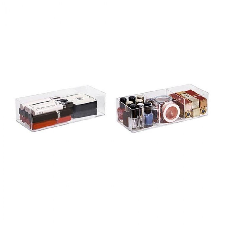 화장품 서랍정리함 칸막이 소품 수납함 투명 보관함 화장품 쥬얼리 보관함 메이크엄 책상 투명 가정용 정리