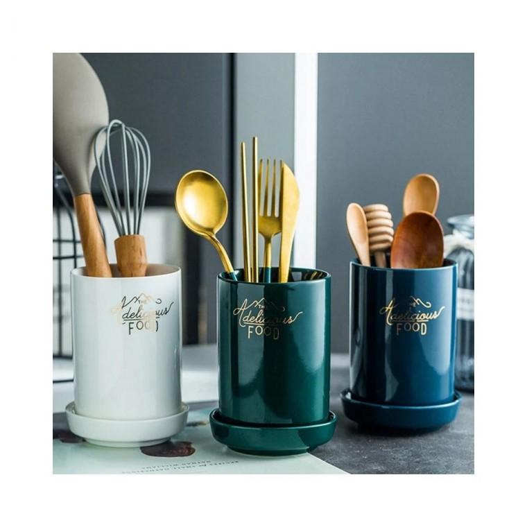 루미나D 럭셔리 컬러 수저통 물빠짐 주방 정리 수저꽂이