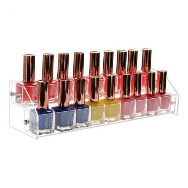 매니큐어 선반 진열대 립스틱 정리대 네일 투명 2단 매니큐어 네일 선반 진열 함 투명 정리 장 립스틱