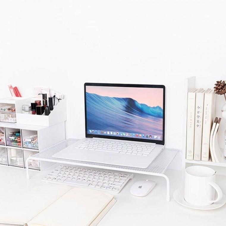 와이드형 대형 모니터받침대 1단 책상 정리 사무실 외이드형 거치대 정리 모니터 탁상수납 컴퓨터선반