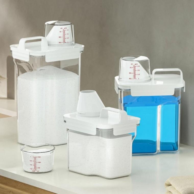 분말 세제 보관함 리필 용기 소분 세제통 깔끔한 세탁실 정리