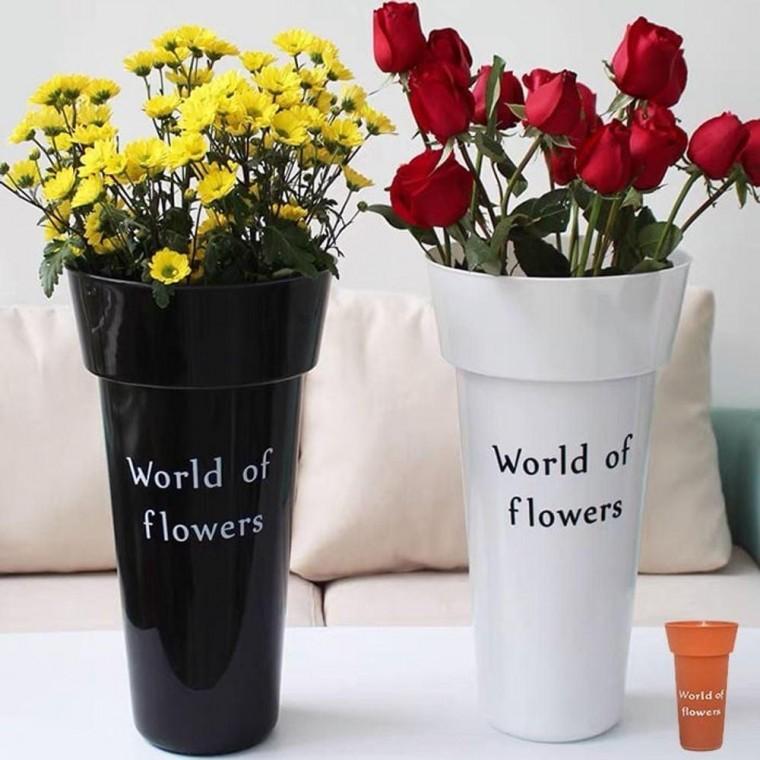 플라스틱 꽂집 꽃통 진열대 빈화분 바구니 보관 대형 깔끔하고편리 정리함 꽃자재 원예부자재 사용이편리한