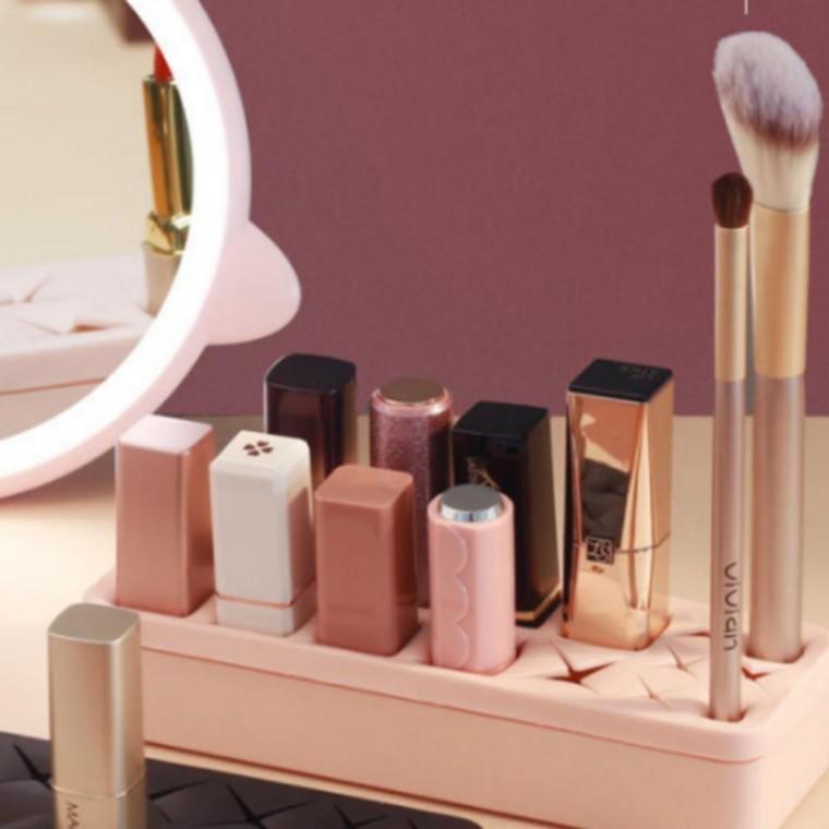 립스틱 실리콘 보관 거치대 화장품 브러쉬 정리함