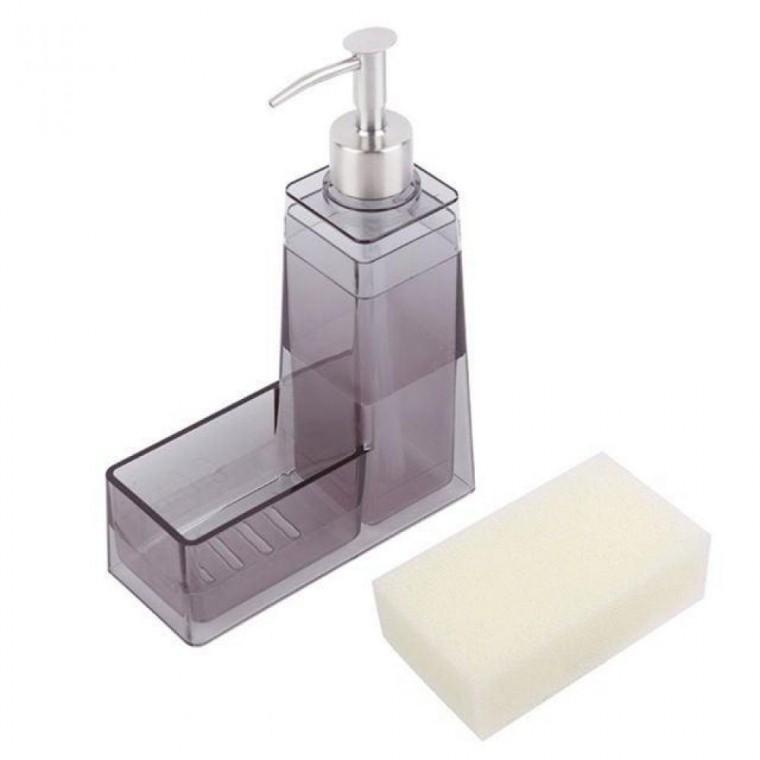 공간활용 일체형 주방 세제통 펌프 용기 수세미 포함 정리함