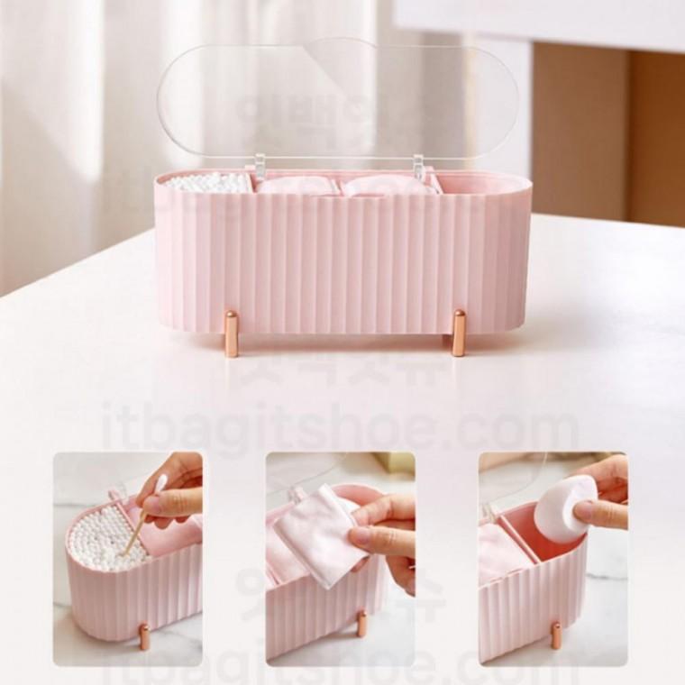 다용도 화장품 메이크업 정리함 면봉 화장솜 보관함