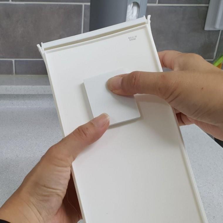 벽부착 비닐팩 비닐봉투 정리함 화이트 비닐봉지 보관함