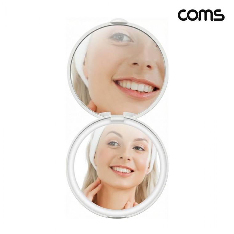 손거울 메이크업 화장 BF617 접이식 휴대용 LED 확대 폴더식