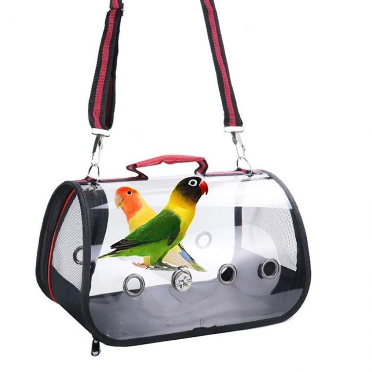 앵무새 투명 이동장 휴대용 이동가방 새장 외출 중형 조류 소품 새장 장 용품 이동 투명 앵무새 외출