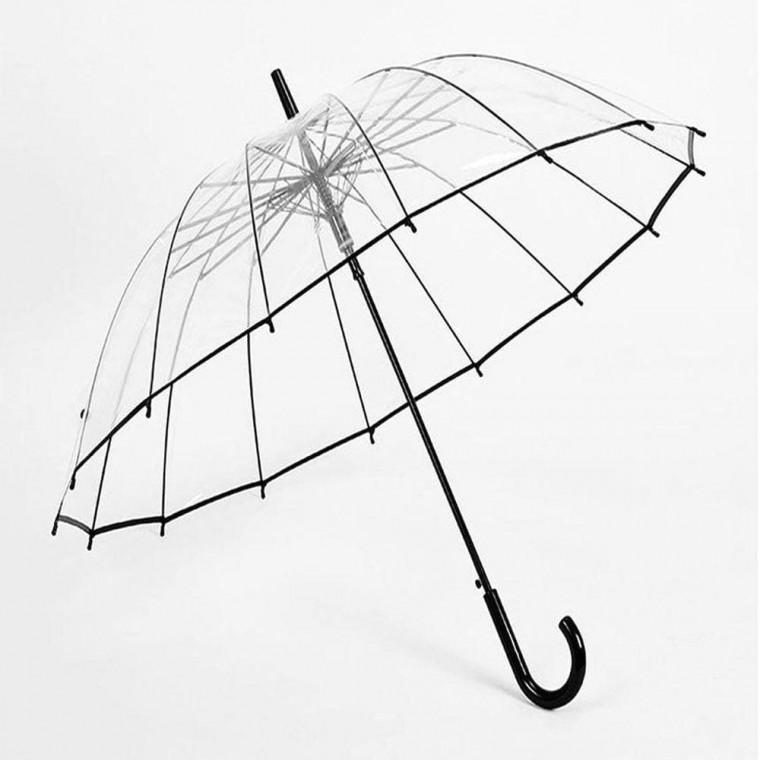 수 우산 있는 원터치 하늘 장우산 16K 투명 바라볼