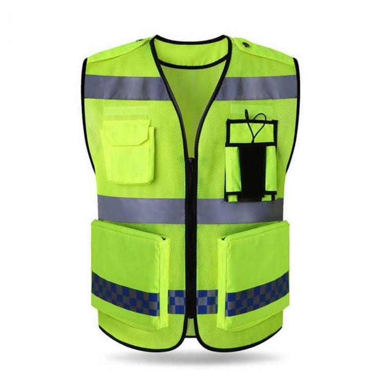 빅 포켓 메쉬 형광 안전 조끼