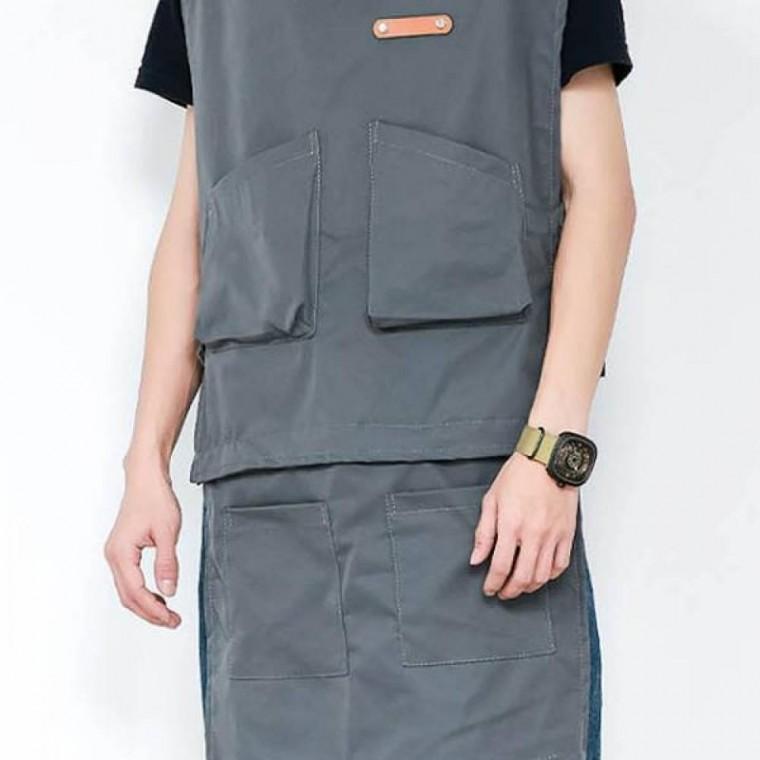 탈부착 조끼 목공 공예 작업복 스타일 앞치마