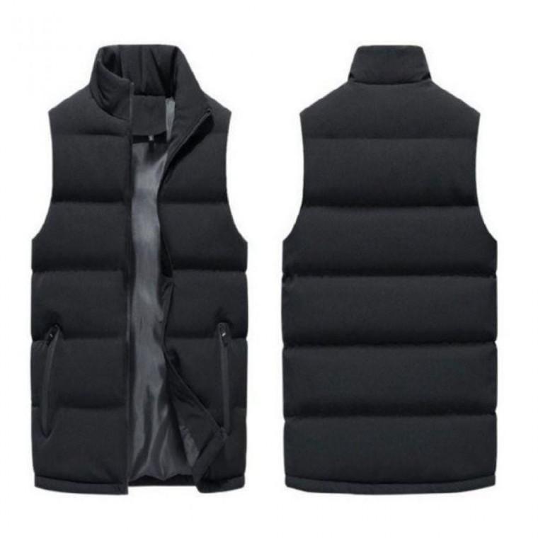 남성 캐주얼 웰론 패딩조끼 블랙