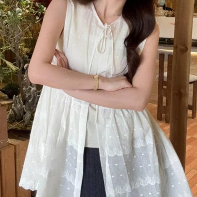 레이어드 디자인 데일리 스타일 캐주얼 조끼