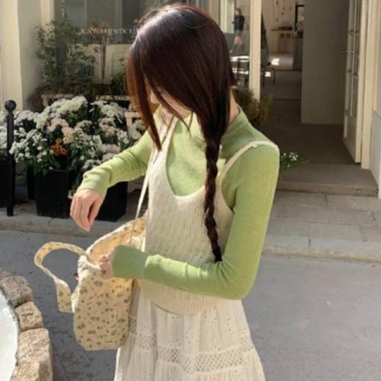 패셔너블 니트조끼 여성 레이어드 코디 뷔스티에