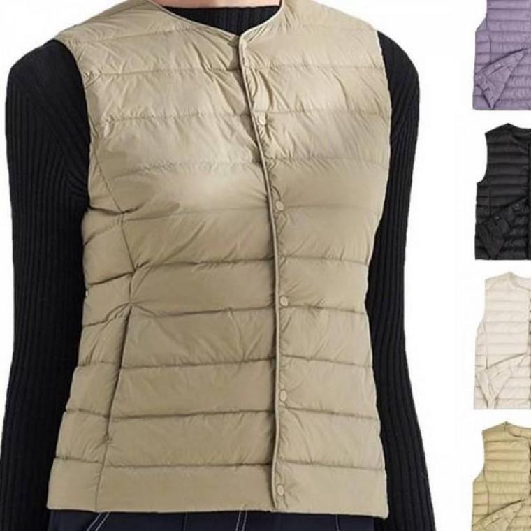 슬림 여성 패딩 베스트 보관 파우치 경량 조끼