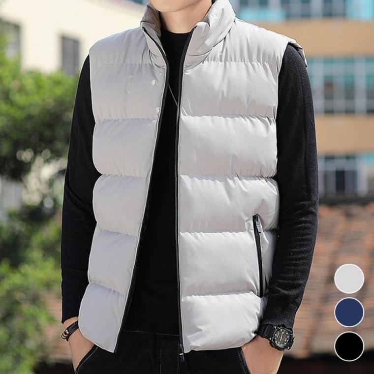 남성 하이넥 경량패딩 따뜻한 패딩조끼 데일리 캐주얼