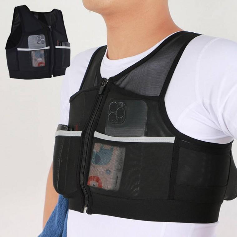 러닝 자전거 빛반사 스포츠 안전 조끼 망사 포켓