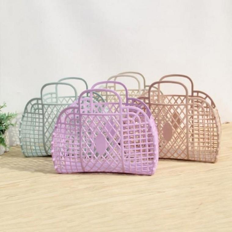 조립식 플라스틱 장바구니 시장 소꿉 놀이 장난감 미니 소품 보관 정리 바스켓 바구니 M10957