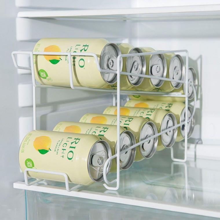 캔음료 정리 냉장고 트레이 보관함 효율적 공간활용