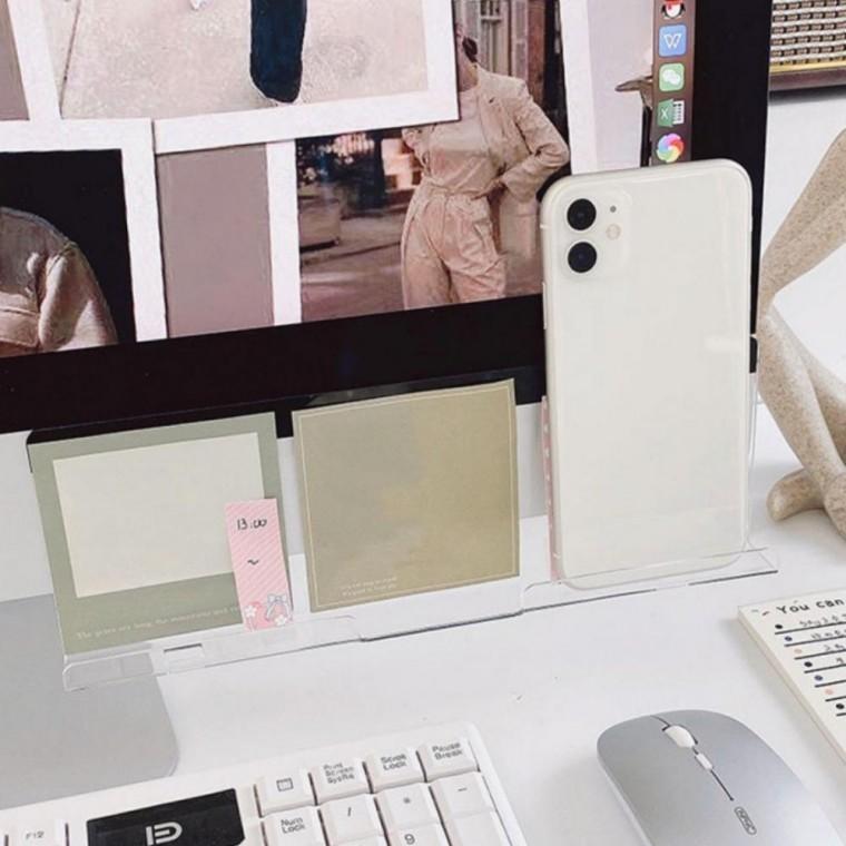 아크릴 모니터 메모보드 컴퓨터 책상 정리 부착판