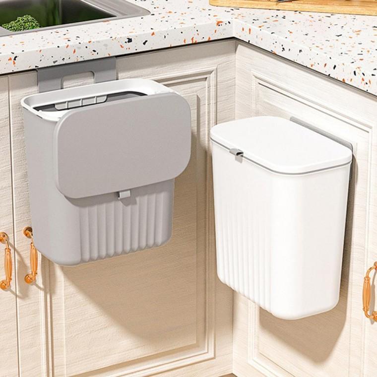 슬라이딩 걸이 음식물 쓰레기통 밀폐 냄새차단 싱크대 휴지통 원룸 정리