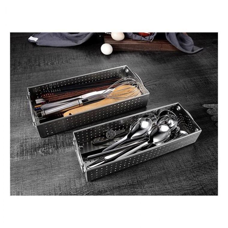 물빠짐 스텐 수저 트레이 수저통 수저함 보관함 대형 업소용 소독기용 수납함 정리함 뚜껑