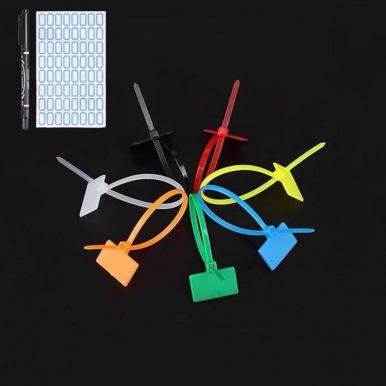 케이블 타이 네임텍 15cm 250P 전선 이름표 배선정리 컴퓨터 책상 네임택