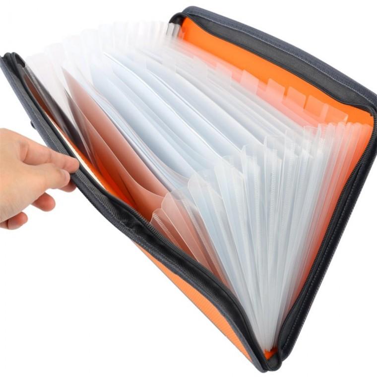 지퍼형 A4 칸칸 파일 케이스 파스텔 칸칸파일케이스 문서파일정리 지퍼문서케이스