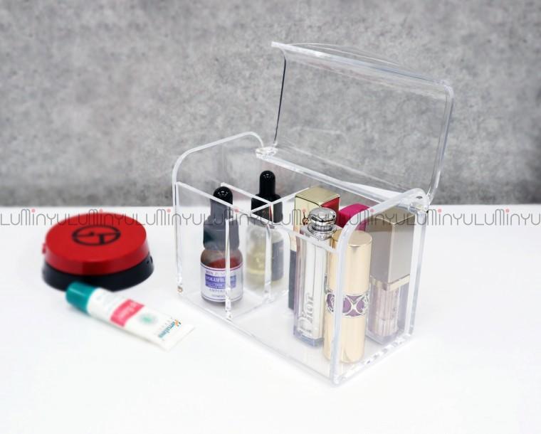 뚜껑 있는 아크릴 화장품 정리함 수납함