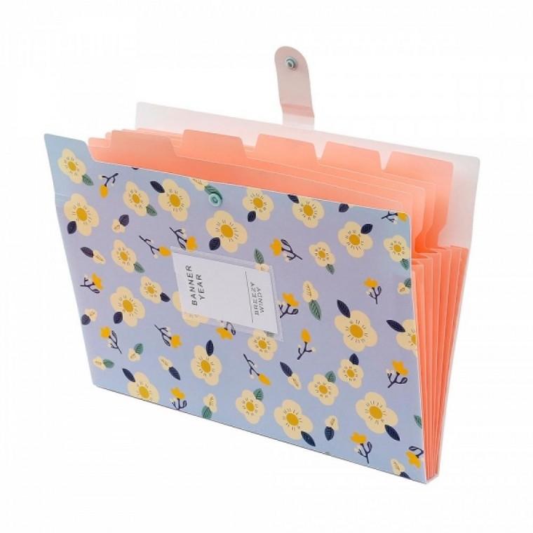 봄봄 도큐먼트 파일(6칸) A4 문서정리 아코디언파일