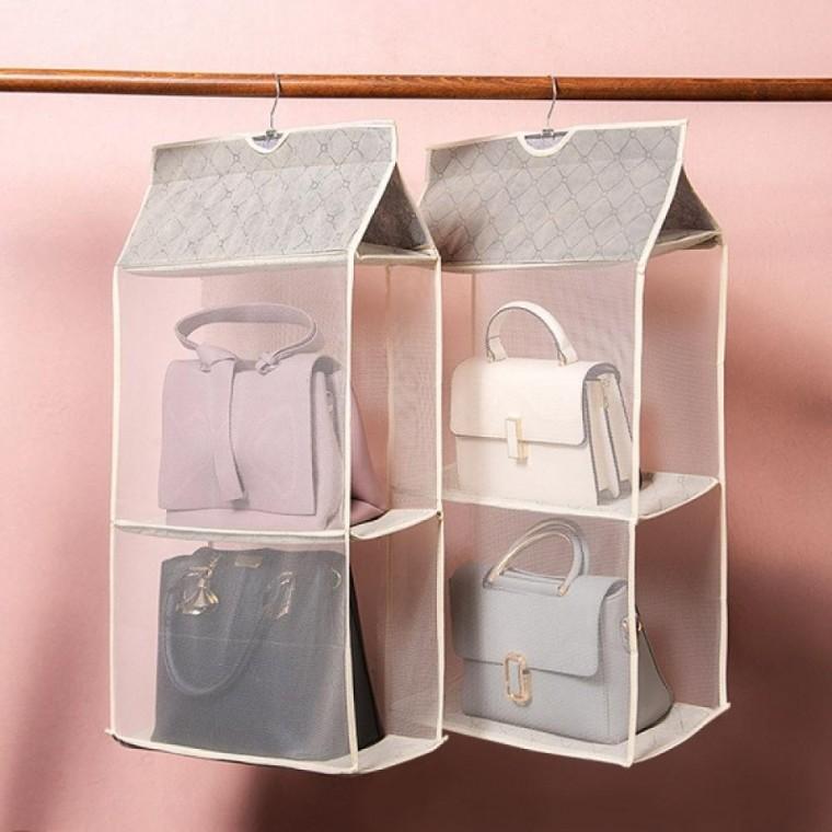 심플 걸이식 2칸 가방정리대 2p 가방행거