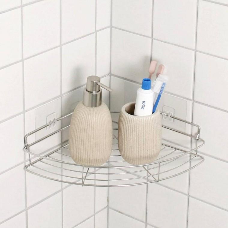 욕실 스텐 1P 코너선반 정리대 무타공