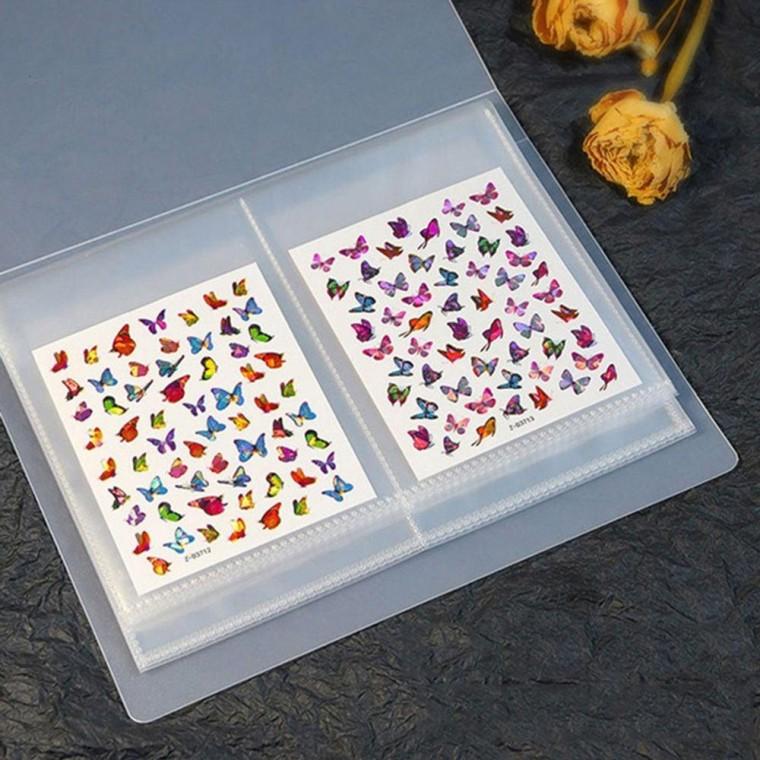 네일 스티커 북 케이스 수납 정리파일 투명 네일도구 북 용품 투명 샵 보관 명함 아트재료 도구 스티커