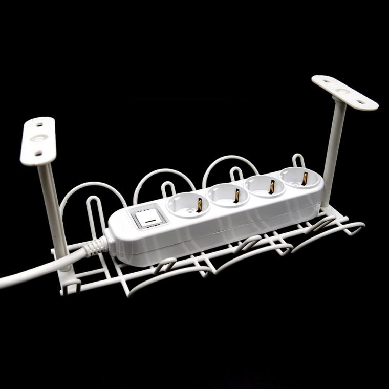 테이블하단 멀티탭정리함 흰색