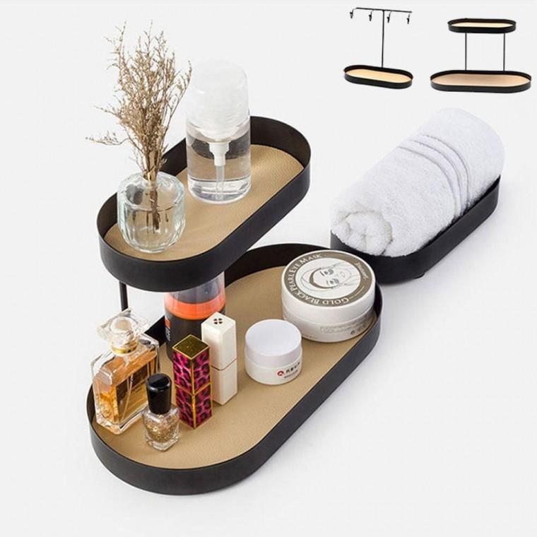 화장대 트레이 2단 후크형 정리대 진열대 거치대 소품 진열대 대트레이 메이크업 후크형트레이 타원형 향수