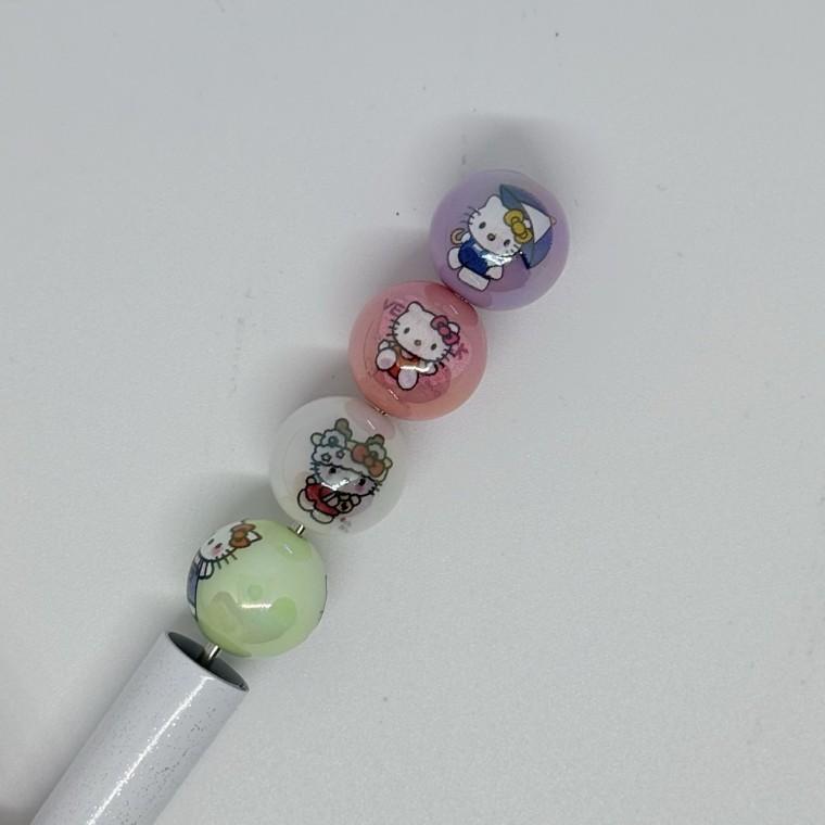 B33 볼펜꾸미기 볼꾸 동대문 꾸미기 DIY 고양이 KT 구슬 공 페이스 볼 알록달록 우산