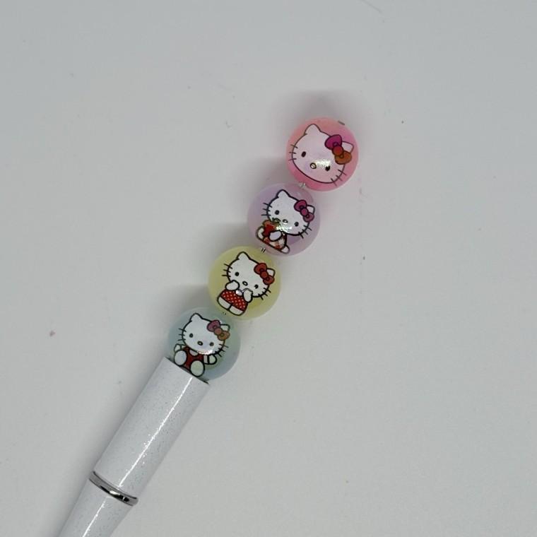 B34 볼펜꾸미기 볼꾸 동대문 꾸미기 DIY 고양이 KT 구슬 공 페이스 볼 알록달록 우산