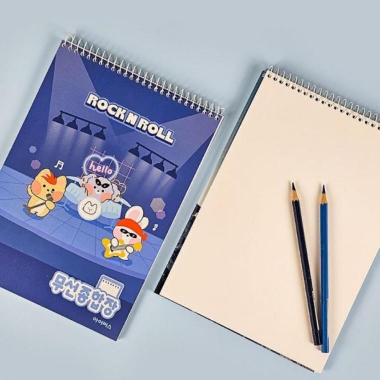 종합장 남 (랜덤발송) 무선 노트 초등 줄없는 연습장 스프링 무지 초등학교노트