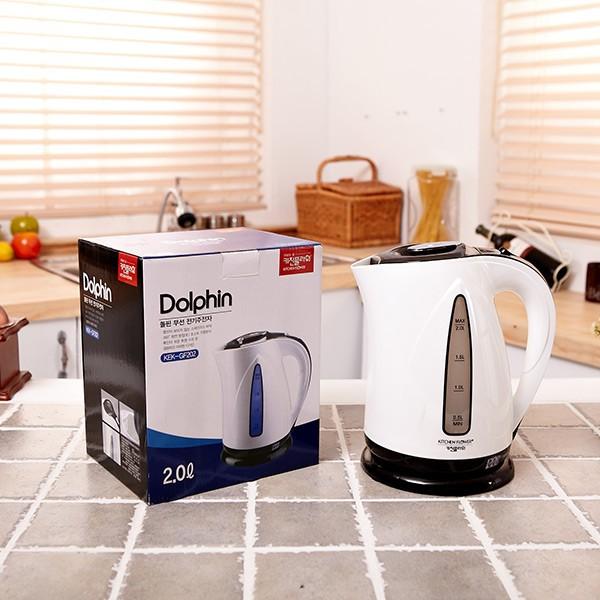 (ABM도매콜) 키친플라워 돌핀 무선전기주전자 2L