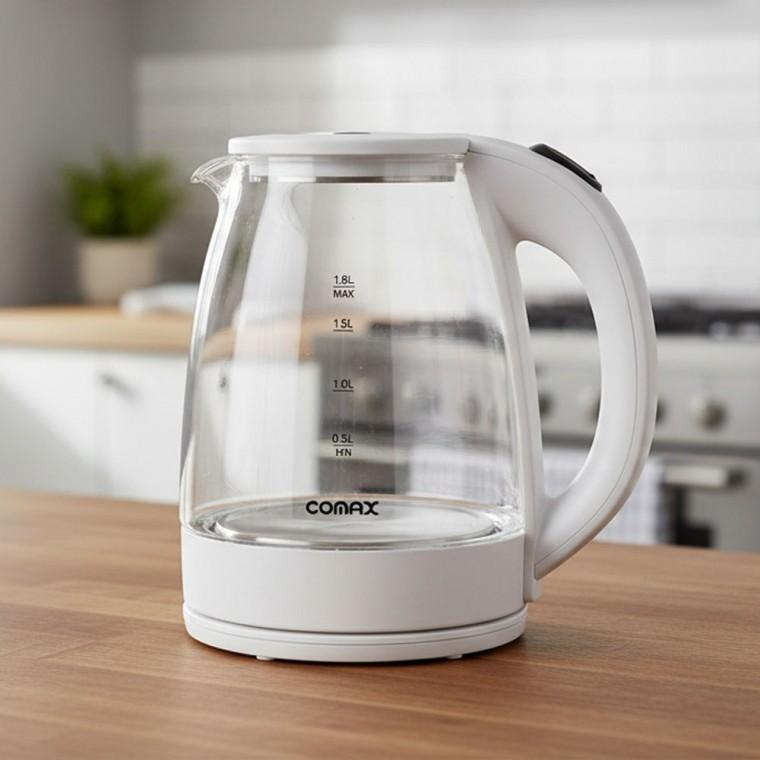 전기주전자 1.8L 무선포트 전기포트 코멕스 유리 글라스