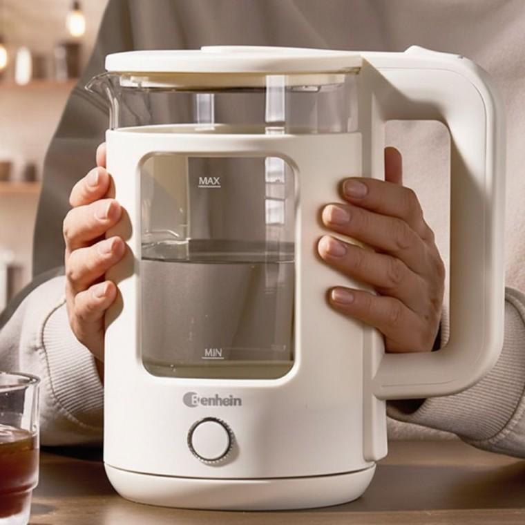 전기포트 1.5L 강화유리 안전 이중단열 무선 유리주전자